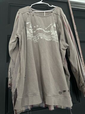 Free People Jackson Wyoming size medium distressed sweatshirt with cool details